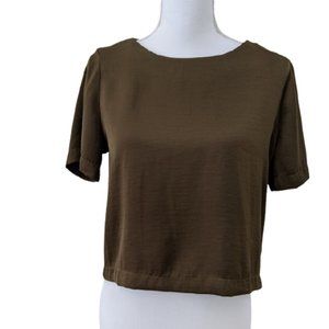 3/$20 Forever 21 Cropped Olive Green Blouse